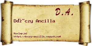 Dóczy Ancilla névjegykártya